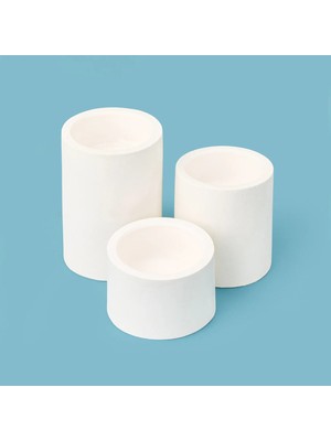 Matmel 3'lü Dekoratif Mumluk - Beyaz