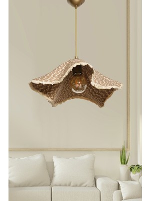 Allians Şık ve Doğal Görünüm Sağlayan Tekli Sarkıt Jüt Lamba Aksesuarı