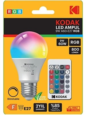 2 Adet Kodak Rgb LED Ampul