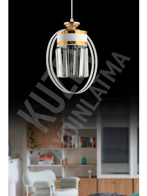 Allians Modern Taşlı Tekli Aydınlatma Avizesi, Şık ve Zarif Tasarım