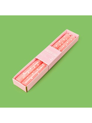 Matmel Kalp 2'li Şamdan Mum - Asorti - 25 cm