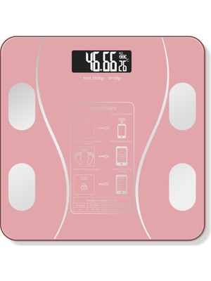 Pembe Renk Bluetooth Özellikli Akıllı Tartı