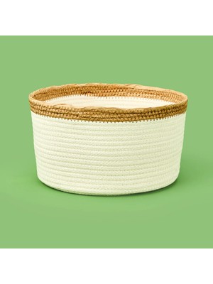 Matmel Living Boho Style Sepet - Beyaz / Bej - 22X11 cm