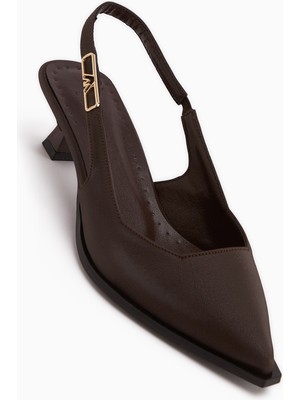 Limoya Gina Kahve Kısa Topuklu Kadın Ayakkabı