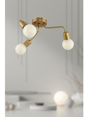 Allians Şık 3’lü Cam Küre Modern Avize, Salon ve Oturma Odası Dekoru