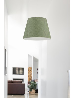 Allians Haki Kumaş Konik Tavan Sarkıt Avize, Çocuk ve Oturma Odası Için Şık Aydınlatma