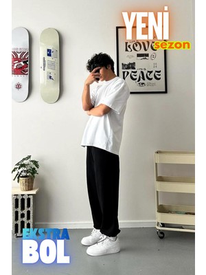 Vladivosto Nefes Alan Rahat Kumaş Ayarlanabilir Paça Oversize Baggy Büyük Beden Eşofman Altı