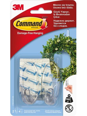 3M Command Orta Boy Şeffaf Askı 2'li (17091) 3 Adet