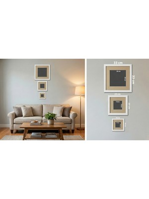 Foto Çözüm 3'lü Siyah Çerçeve Seti- Duvar Tipi