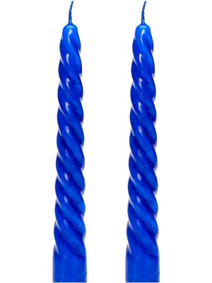 River 2'li Lacivert Şamdan Mum Seti