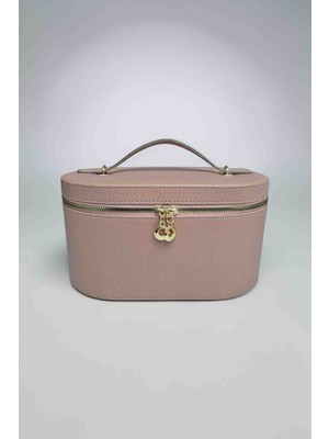 Moda Fiesta Aynalı Büyük Kapasiteli Makyaj ve Aksesuar Düzenleme Kutusu | Deri Görünümlü  Organizer