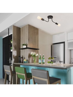 Allians Şık ve Modern Tavan Aydınlatma Seti, 2'li Paket, Ev ve Ofis Için Uygun