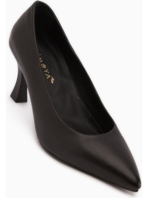 Limoya Clarry Hakiki Deri Siyah Kadın Topuklu Ayakkabı