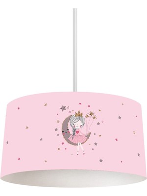 Allians Pembe Desenli Çocuk ve Bebek Odası Sarkıt Avize, Ay Temalı Dekorasyon