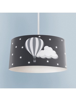 Allians Bulutlu Yıldız ve Uçan Balon Desenli Bebek ve Çocuk Odası Avizesi