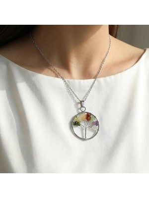 Taş Sandığı Koç Burcu Hayat Ağacı Kolye - Paslanmaz Çelik