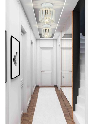 Allians Beyaz Kristal Taşlı Tavan Avize, Şık ve Modern Tasarım