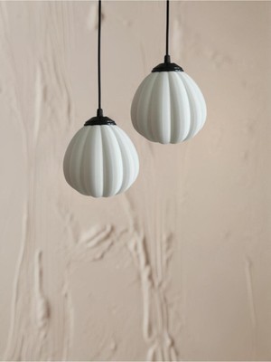 Allians Beyaz Kavun Dekoratif Avize, Yatak Odası, Mutfak ve Salon Için Şık Aydınlatma