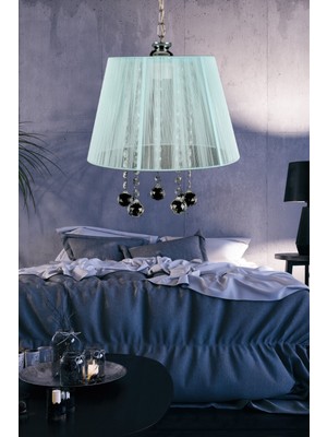 Allians Turkuaz Mint Organze Sarkıt Avize, Yatak ve Oturma Odası Aydınlatması