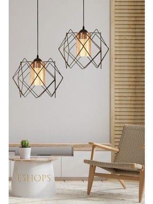 Allians Iki Adet Mika Camlı Labirent Avize, Modern ve Şık Tasarım