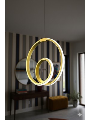 Allians Eskitme Kasa Beyaz LED Işıklı Mutfak ve Salon Için Şık Avize