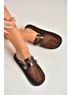 Fox Shoes Y250505015 Kahverengi File Önü Kapalı Kadın Terlik