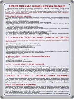 Panda Deprem Öncesi Levha (Alüminyum Çerçeve)