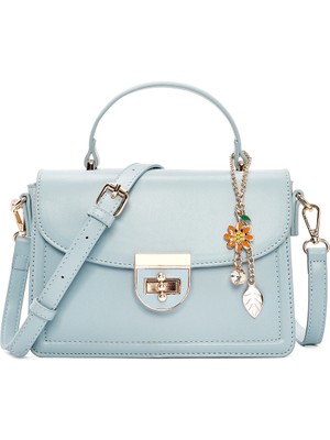 Derimod Kadın Mavi Uzun Askılı Aksesuar Detaylı Çapraz Çanta 26SBD261318