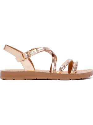 Derimod Kadın Pembe Bilekten Tokalı Taşlı Sandalet 26SFE461314