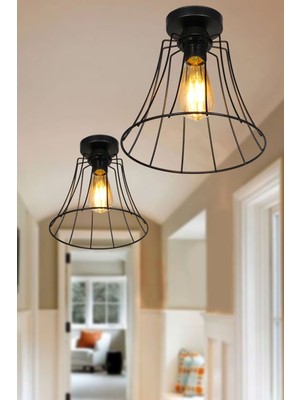 Allians Şık Siyah Tekli Tavan Montaj Avize, Modern ve Zarif Aydınlatma