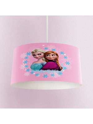 Allians Pembe Elsa ve Anna Desenli Çocuk ve Bebek Odası Sarkıt Avize