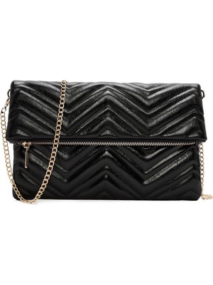 Derimod Kadın Siyah Zincir Askılı Kapitone Portföy Çanta 26SBD2211KP