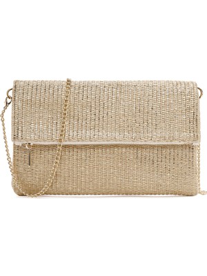 Derimod Kadın Bej Zincir Askılı Hasır Portföy Çanta 26SBD2212M7