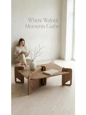 Praktura Craft Doğal Ahşap Orta Sehpa, Ceviz Orta Sehpa