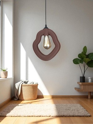 Allians Modern Bohem Beton Görünümlü Avize, Ayarlı E27 Duy, Salon, Mutfak, Yatak Odası