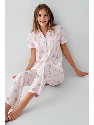 Çamaşır Kenti Rolypoly 3809-S Kadın Gömlek Pijama Takım