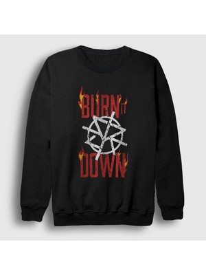Presmono Unisex Siyah Burn It Down Wwe Seth Rollins Sweatshirt