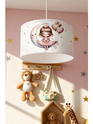 Allians Sevimli Prenses Desenli Çocuk Odası Avizesi, Yumuşak Işık ve Renkli Tasarım