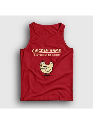 Presmono Unisex Kırmızı Chicken Game Over Tavuk Oyunu Atlet