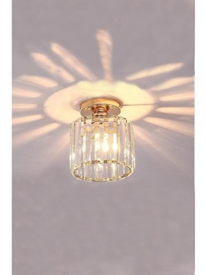 Allians Şık Kristal Taşlı Gold Tavan Avizesi, Modern ve Zarif Aydınlatma