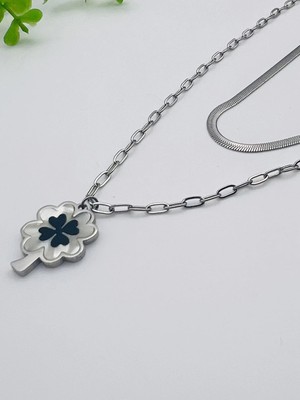 Badiva.co Ikili Çelik Kolye