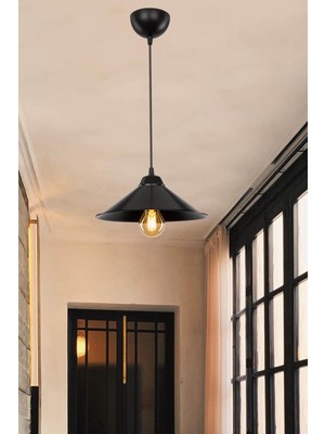 Allians Şık Siyah Maya Tekli Sarkıt, Modern ve Zarif Tavan Aydınlatması