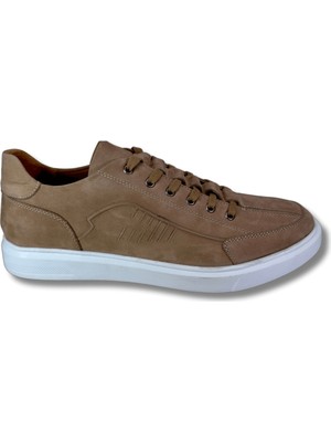 Dropland 8790 Erkek Nubuk Deri Poli Taban Bağcıklı Casual Ayakkabı Nubuk Kum