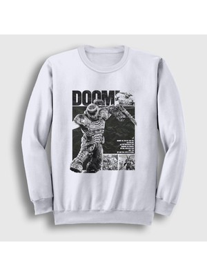 Presmono Unisex Beyaz Doom Slayer Doom The Dark Ages Sweatshirt