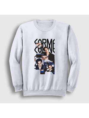 Presmono Unisex Beyaz Karma Bang Chan Bangchan Stray Kids Sweatshirt