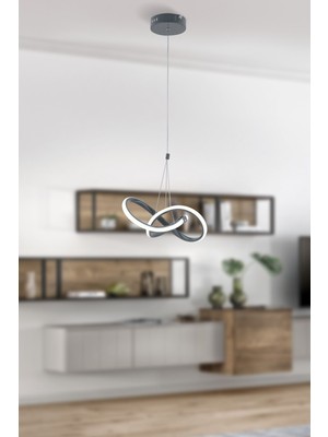 Allians Modern Antrasit Sarkıt LED Avize, Beyaz Power LED ile Şık Aydınlatma