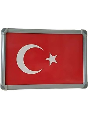 Panda Türk Bayrağı (Alüminyum Çerçeve) - 30X45CM