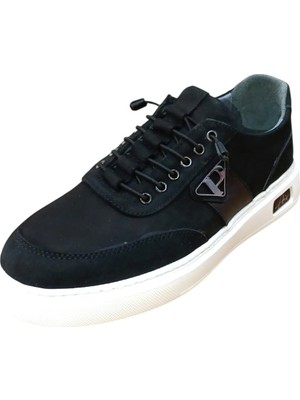 Dropland 9372 Erkek Nubuk Deri Eva Taban Lastik Bağcıklı Casual Ayakkabı Nubuk Siyah