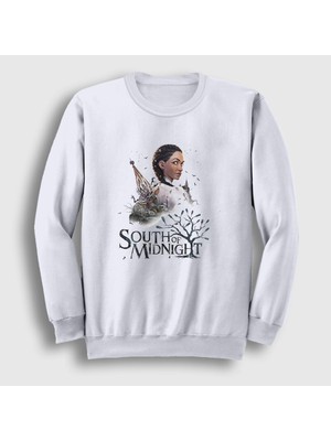 Presmono Unisex Beyaz Hazel Flood South Of Midnight Sweatshirt