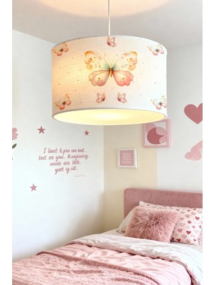 Allians Renkli Kelebek Masalı Desenli Çocuk Odası Avizesi